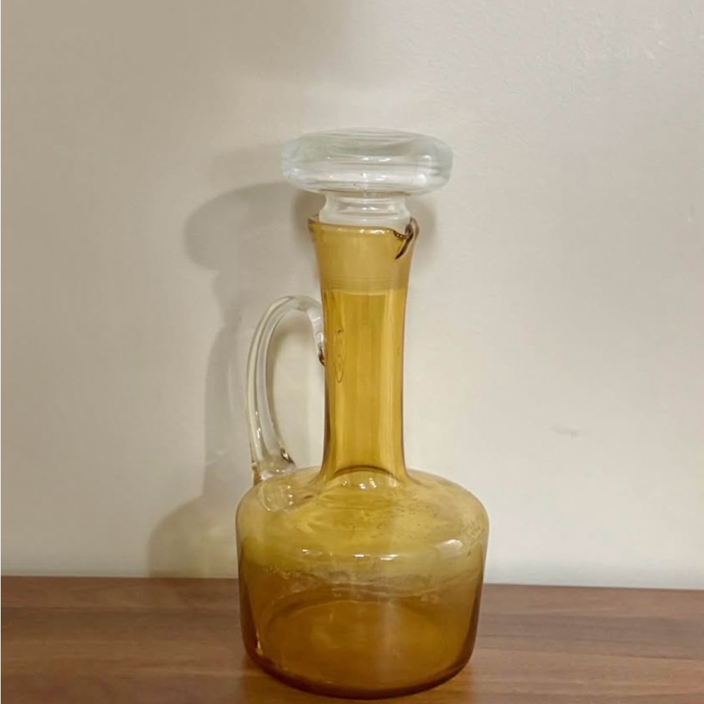 Midcentury Amber Glass Decanter c.1960